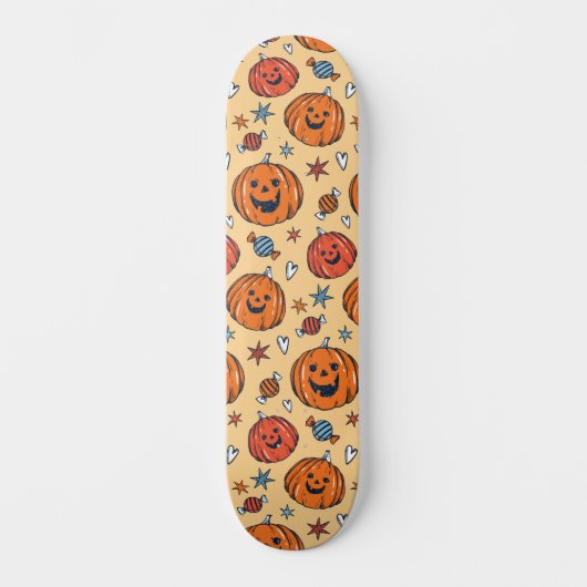 Spooky Pumpkin Halloween Pattern Persoonlijk Skateboard (Voorkant)
