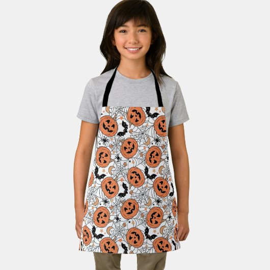 Spooky Pumpkin Halloween Pattern Schort (Insitu)