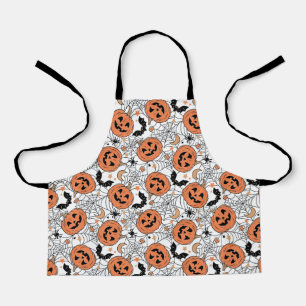 Spooky Pumpkin Halloween Pattern Schort
