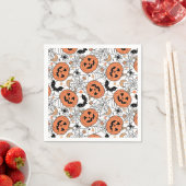 Spooky Pumpkin Halloween Pattern Servet (Insitu)