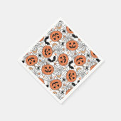 Spooky Pumpkin Halloween Pattern Servet (Hoek)