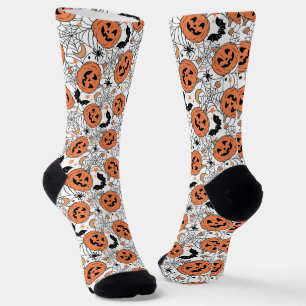 Spooky Pumpkin Halloween Pattern Sokken
