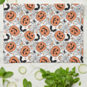 Spooky Pumpkin Halloween Pattern Theedoek (Gevouwen)