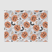 Spooky Pumpkin Halloween Pattern Tissuepapier (Voorkant)