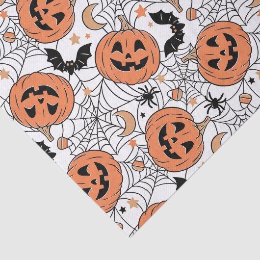Spooky Pumpkin Halloween Pattern Tissuepapier (Detail)