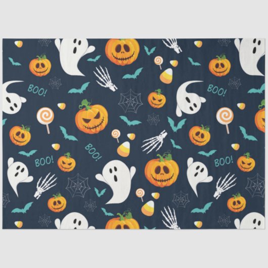 Spooky Pumpkin Halloween Series Design 12 Tissuepapier (Voorkant)