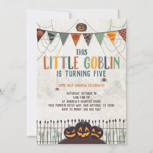 Spooky Pumpkin Halloween Uitnodiging voor verjaard (Voorkant)