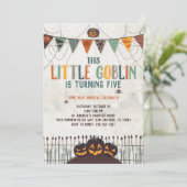 Spooky Pumpkin Halloween Uitnodiging voor verjaard (Staand voorkant)