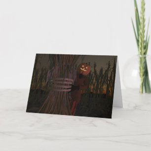 Spooky Pumpkin Head Scarecrow Kaart