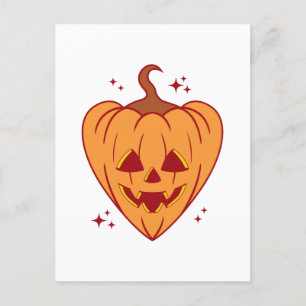 Spooky Pumpkin Heart Halloween Briefkaart