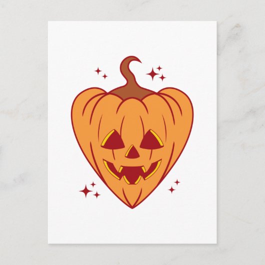 Spooky Pumpkin Heart Halloween Briefkaart (Voorkant)