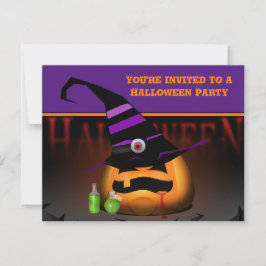 Spooky Pumpkin Kinder Halloween Party Invitation