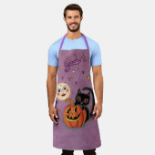 Spooky Pumpkin Kitten Moon - Licht Paarse Schort (Gedragen)