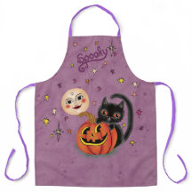 Spooky Pumpkin Kitten Moon - Licht Paarse