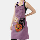 Spooky Pumpkin Kitten Moon - Licht Paarse Schort (Insitu)