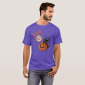 Spooky Pumpkin Kitten Moon T-shirt (Voorkant volledig)