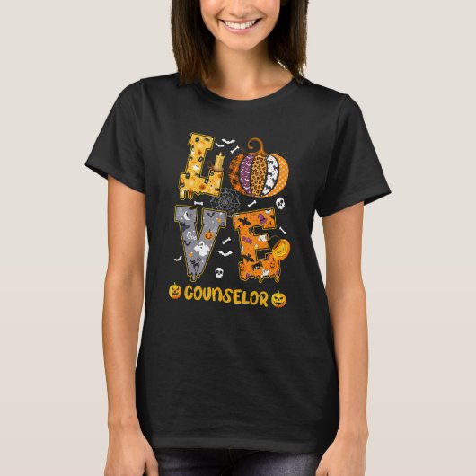 Spooky Pumpkin Love Halloween Counselor Teacher St T-shirt (Voorkant)
