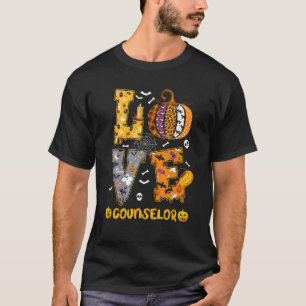 Spooky Pumpkin Love Halloween Counselor Teacher St T-shirt