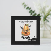 Spooky Pumpkin met bril Halloween-kaart (Staand voorkant)
