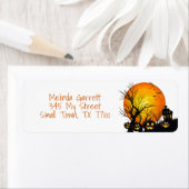 Spooky Pumpkin Moon Halloween Aangepast adres Etiket (Insitu)