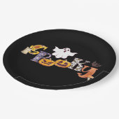 Spooky Pumpkin paddenstoel Ghost Bat Halloween Papieren Bordje (Gekanteld)