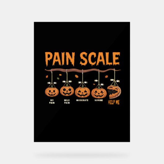 Spooky Pumpkin Pain Scale Trauma Nurse Triage Hall Acryl Bord (Voorkant)