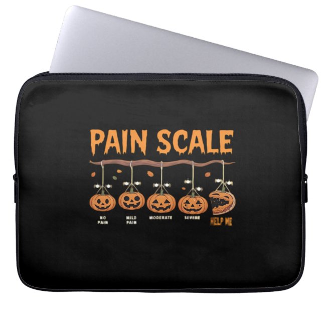 Spooky Pumpkin Pain Scale Trauma Nurse Triage Hall Laptop Sleeve (Voorkant)