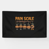Spooky Pumpkin Pain Scale Trauma Nurse Triage Hall Spandoek (Horizontaal)