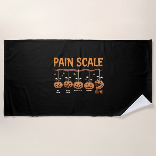 Spooky Pumpkin Pain Scale Trauma Nurse Triage Hall Strandlaken (Voorkant)