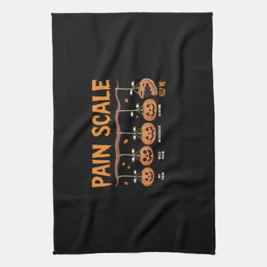 Spooky Pumpkin Pain Scale Trauma Nurse Triage Hall Theedoek (Verticaal)