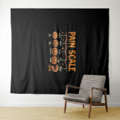 Spooky Pumpkin Pain Scale Trauma Nurse Triage Hall Wandkleed (In Situ (horizontaal))