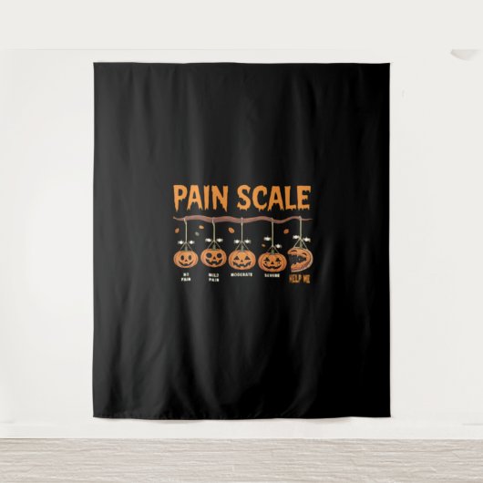 Spooky Pumpkin Pain Scale Trauma Nurse Triage Hall Wandkleed (Voorkant)