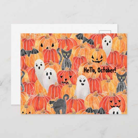 Spooky Pumpkin Patch Briefkaart (Voorkant / Achterkant)