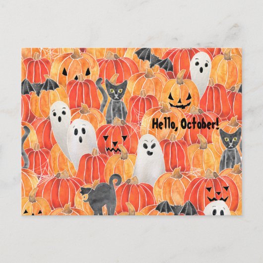 Spooky Pumpkin Patch Briefkaart (Voorkant)