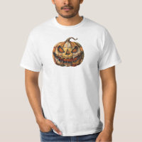 Spooky Pumpkin Patch Dubbelzijdig Halloween T-shir