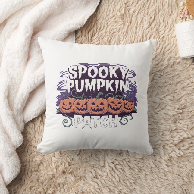 Spooky Pumpkin Patch Halloween Sierkussen (Deken)