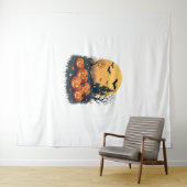 Spooky Pumpkin Patch – Retro Halloween T-shirt Wandkleed (In Situ (horizontaal))