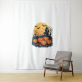 Spooky Pumpkin Patch – Retro Halloween T-shirt Wandkleed (In situ)