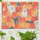 Spooky Pumpkin Patch Tea Towel Theedoek (Gevouwen)