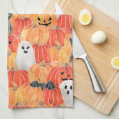 Spooky Pumpkin Patch Tea Towel Theedoek (Quarter Fold)