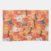 Spooky Pumpkin Patch Tea Towel Theedoek (Horizontaal)