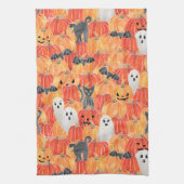 Spooky Pumpkin Patch Tea Towel Theedoek (Verticaal)