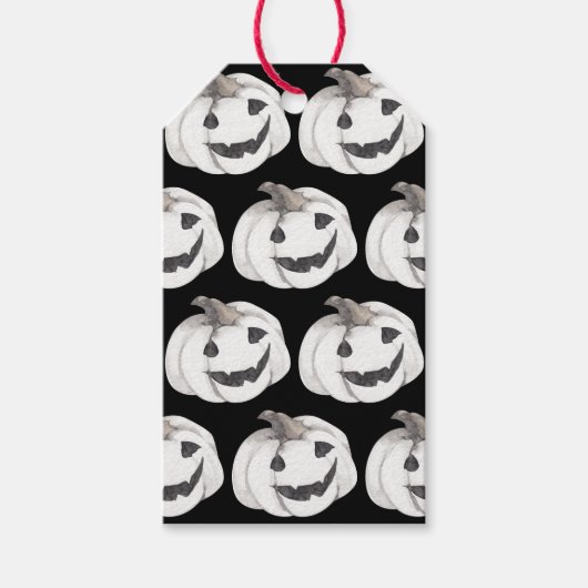 Spooky Pumpkin Pattern | Happy Halloween Cadeaulabel (Voorkant)