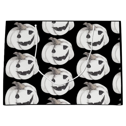 Spooky Pumpkin Pattern | Happy Halloween Groot Cadeauzakje (Voorkant)