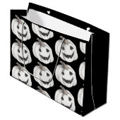 Spooky Pumpkin Pattern | Happy Halloween Groot Cadeauzakje (Voorkant Gekanteld)