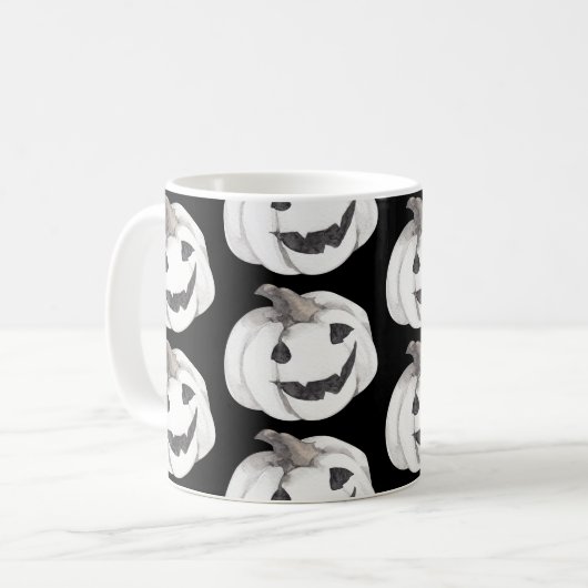 Spooky Pumpkin Pattern | Happy Halloween Koffiemok (Voorkant links)
