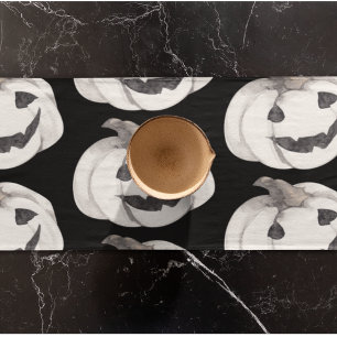 Spooky Pumpkin Pattern Happy Halloween Korte Tafelloper