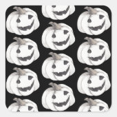 Spooky Pumpkin Pattern | Happy Halloween Vierkante Sticker (Voorkant)