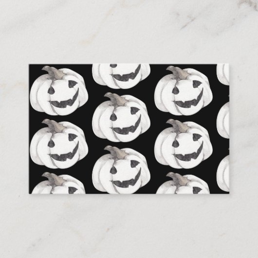 Spooky Pumpkin Pattern | Happy Halloween Visitekaartje (Voorkant)