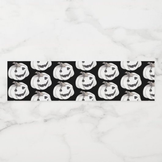 Spooky Pumpkin Pattern | Happy Halloween Waterfles Etiket (Enkel label)